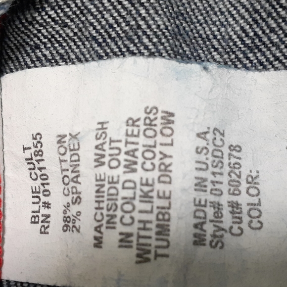 🇺🇸 Blue Cult Bootcut Blue Jeans No Pockets Snap Closure Size 28 - Picture 15 of 16